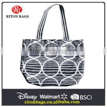 Large capacity crinkle nylon with printings shopping bag