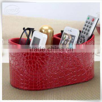 High-grade luxury leather tv remote control holders desktop organizer