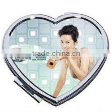 Sublimation blank heart shape compact mirror, Make up Mirror