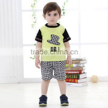 2015 Elegant gentleman summer children t-shirt and pants set