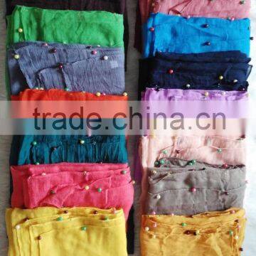 Hot Selling Self-made Plain Hijab Shawl Women Colorful Pearl Scarf Quality Choice photo-5