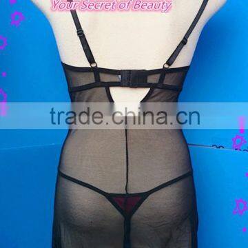 Mesh & Satin Lingerie Set, Sexy Babydolls photo-3