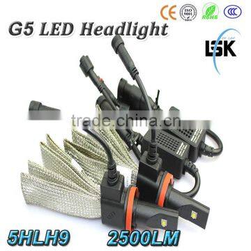 Two years warranty G5 12V-24V super brightness CAR H9 Led headlight from LSK