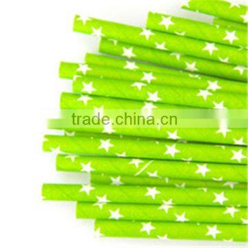 Star Straws Bright Green Paper Straws for Coming of Age Ceremony
