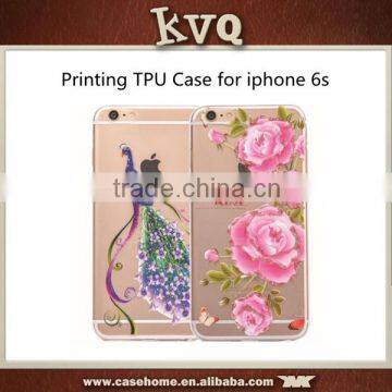 Ultra Thin Soft TPU Back Cover Case for iphone 6 with Flower Printing