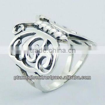 Plain 925 Sterling Silver Designer Ring Airy Ajoure Silver Butterfly