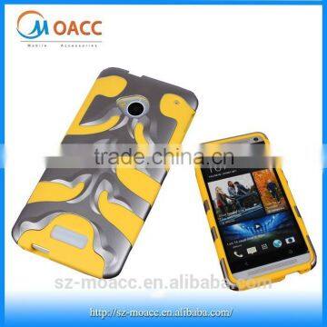 fishbone style 2 in 1 pc silicone case for htc one m7