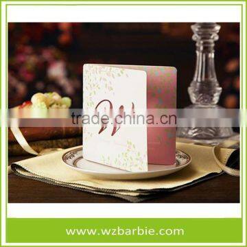 Customized Romantic Wedding Invitation Card With Die Cutting