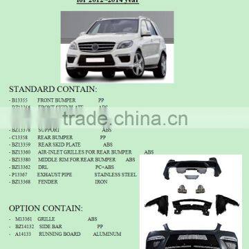 body kit for 2012-2014mercedes benz W 166 ML63/ML350/ML300 upgrade body kit by factory maker