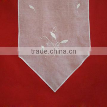 White polyester embroidery curtain with rod pocket for Europe market