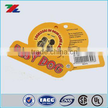 250GSM glossy CMYK printing unique shape cardboard header card