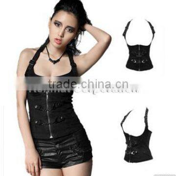 Hot selling black cotton corset top