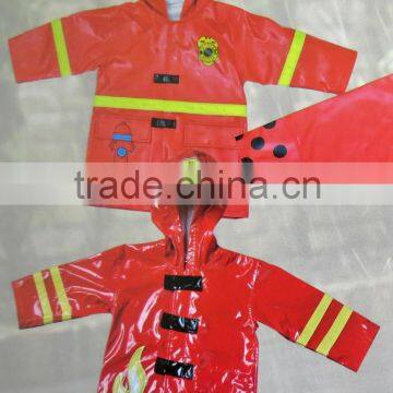 Glossy children's PU rain jacket