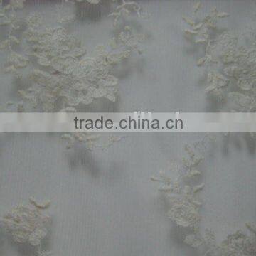 HIGH QUALITY Nylon mesh with cotton embroidery fabric