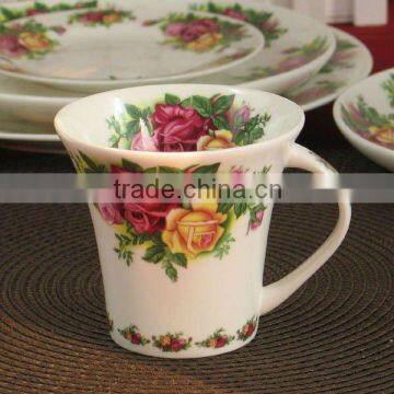 hot sale moka keurig colour bone china cup of coffee with flower design