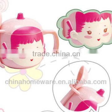 creative print plastic cup with lid /handle/ spoon