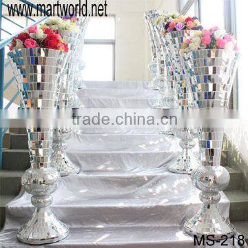 Hot sale bling mirror glass surface alcohol wedding column pillar walkway stand for wedding party&hotel decoration(MS-218)                        
                                                Quality Choice