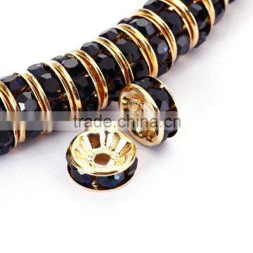 Gold Plated Montana Color #207 Rhinestone Jewelry Rondelle Spacer Beads Variation Color and Size 4mm/6mm/8mm/10mm