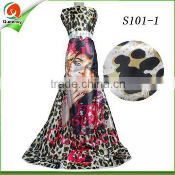 new brand face silk prints italian silk satin fabric textile for girls party dresses