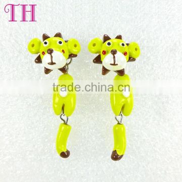 new style anallergic polyresin lion shape korean drop earrings jewellery for girls