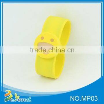 Summer yellow silicone slap mosquito repellent wristbands