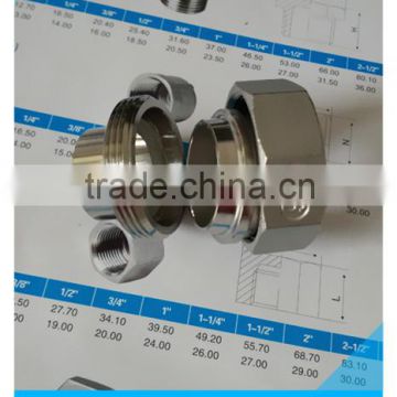 316 Stainless Steel Coupling Union, Weld to Weld,Taper Seat