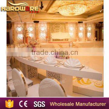 Gold Stainless Steel MDF Top LED Wedding Half Moon Banquet Table Quality Choice photo-2