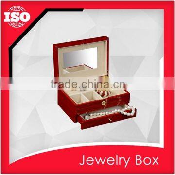 High-end MDF jewelry craft box with drawer