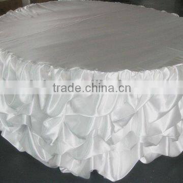 Wedding Tablecloth, Handmade Table Cloth,satin Ruffled Tablecloth