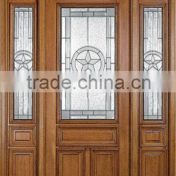 Luxury Wood Glass Doors Design With Side Lite And Transom DJ-S9122MSTHS-1