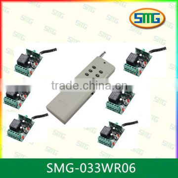 SMG-801 6 buttons remote control work with 6 piece 1 channel remote control switch