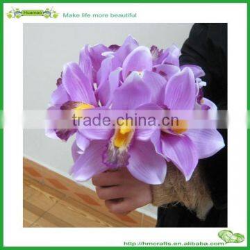 cheap price wholesale artificial Cymbidium flower bouquet for wedding decoration