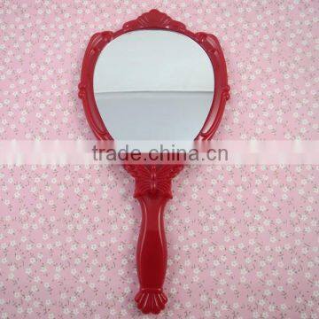 Decorative embossed round handheld Mirror Handbag Make up Cosmetic mirror