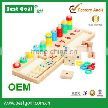 Bestgoal Colourful Teaching Tool Math Number Wood Board Preschool Toy Kid