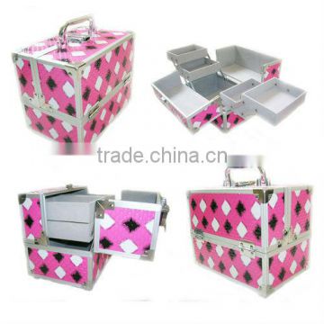 Pink Diamond Locking Cosmetic Beauty Jewelry Vanity Case(ZYD-HZ952)