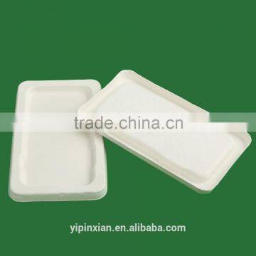 Earth-friendly Compostable Moulded Pulp Packaging Tray,Wet Pressing Sugarcane Pulp Molded Packaging photo-2