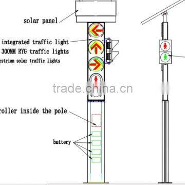 Brand new 300mm integrated solar powered wireless pedestrian traffic signal light with button