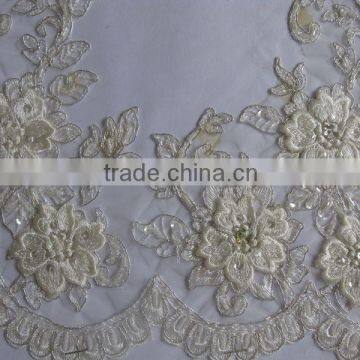 2016 High Quality Bridal Lace trimming Wholesale/Fashion embroidered indian fashion flower embroidery lace trimmings for dresses