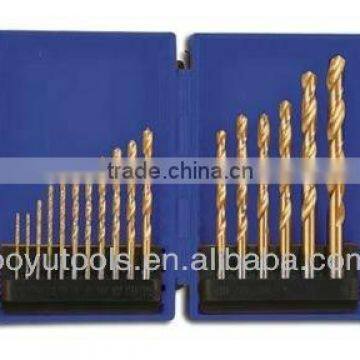 17pc HSS TIN-coated twist drill bits set