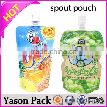 Yason plastic custom design spout pouch spout pouches with iron hanging hook for water packaging out of doors 60ml aluminum foil