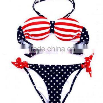 sexy ladies girls stars and stripes swimwear