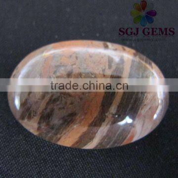 Iron Tiger's Eye Stone Oval Cabochon Beads