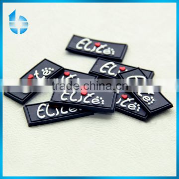 Moulded rubber label for men hiking garments and hiking shoes