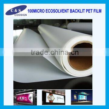 100MCIRO ECOSOLVENT REVERSE PRINTING BACKLIT PET FILM