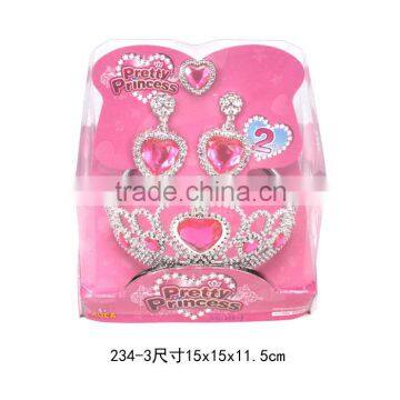 Girls Crown Earring Ring Sets for princess acrylic diamond decorative hair accessories
