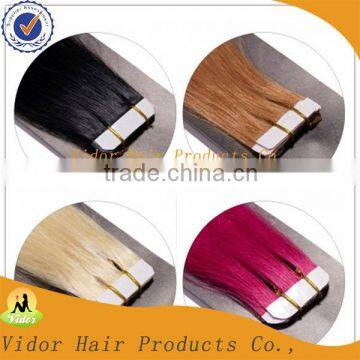22'' European Remy Hair/ Pu Hair Weft Hair Extensions Tape Hair Extensions 60# 613# photo-4