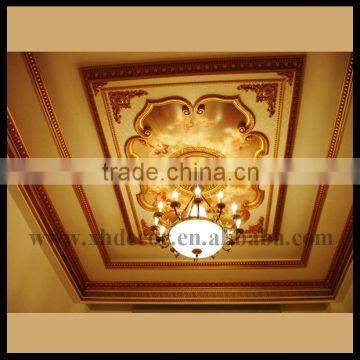 Rectangle gold image sky and angel home ceiling designs