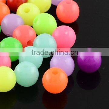 Summer Color Neon 20mm Mix Color Acrylic Fluorescence Solid Beads for Chunky Beads Necklace Jewelry, Bubblegum(MACR-R517-20mm-M)