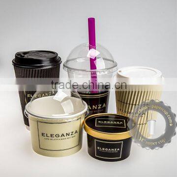 LOGO printed disposable ripple wall paper coffee cups