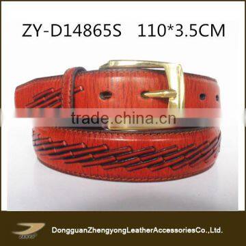 High quality fashion unisex genuine leather belt,handmade full grain cowhide leather belt